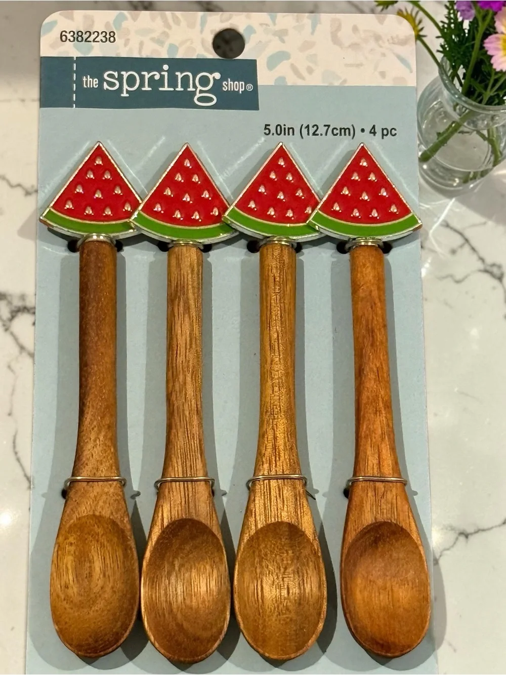 Watermelon Mini Wooden Spoons Set of 4 NWT
